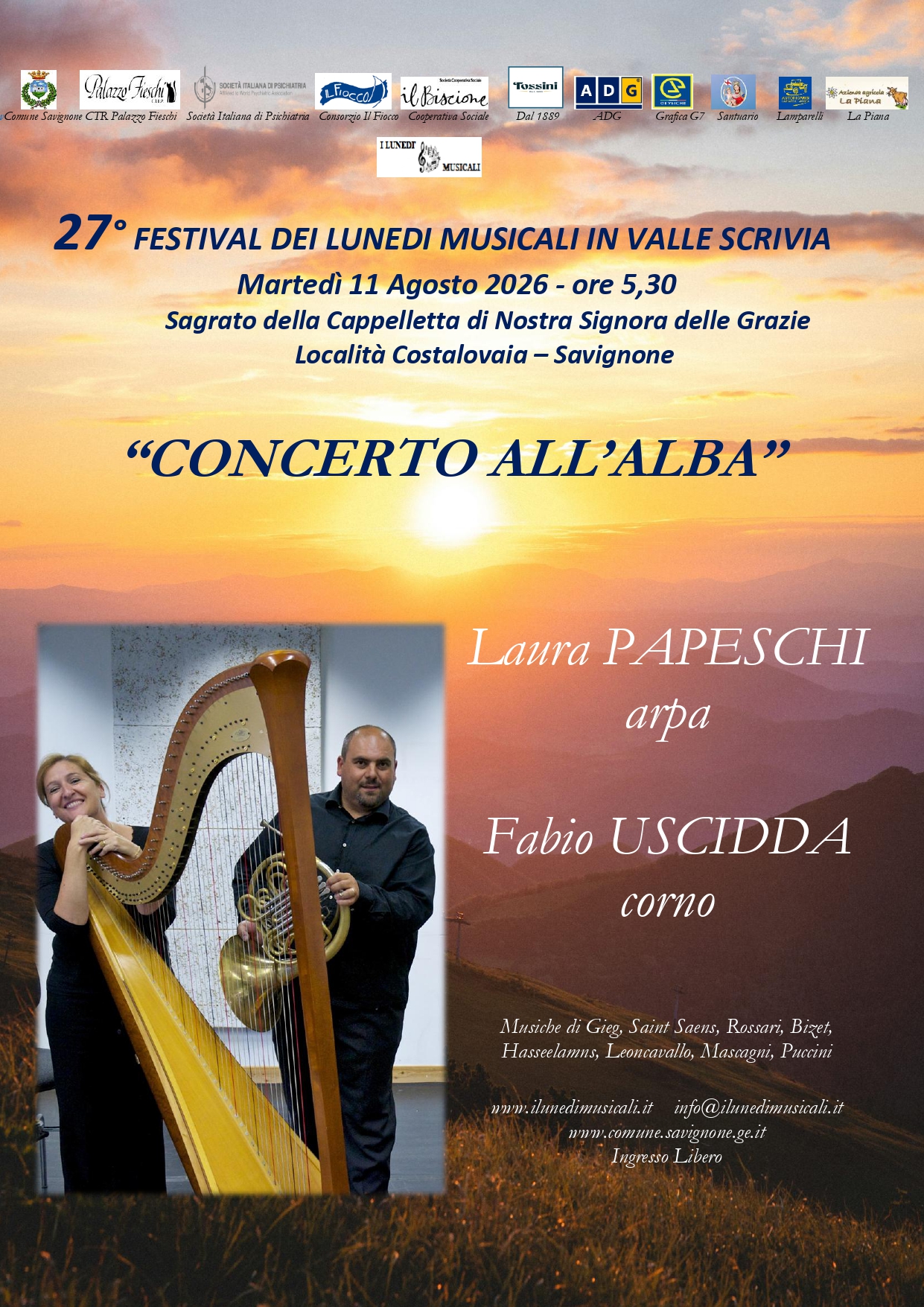 27° FESTIVAL DEI LUNEDI MUSICALI IN VALLE SCRIVIA